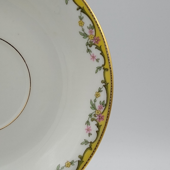 Vignaud Limoges Meuse 24k Gold Trim Floral Tea Saucers Set 8 Antique Vintage - Picture 11 of 13